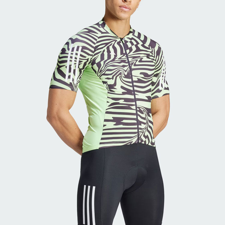 Adidas Wave pattern Zip up Performance T shirt