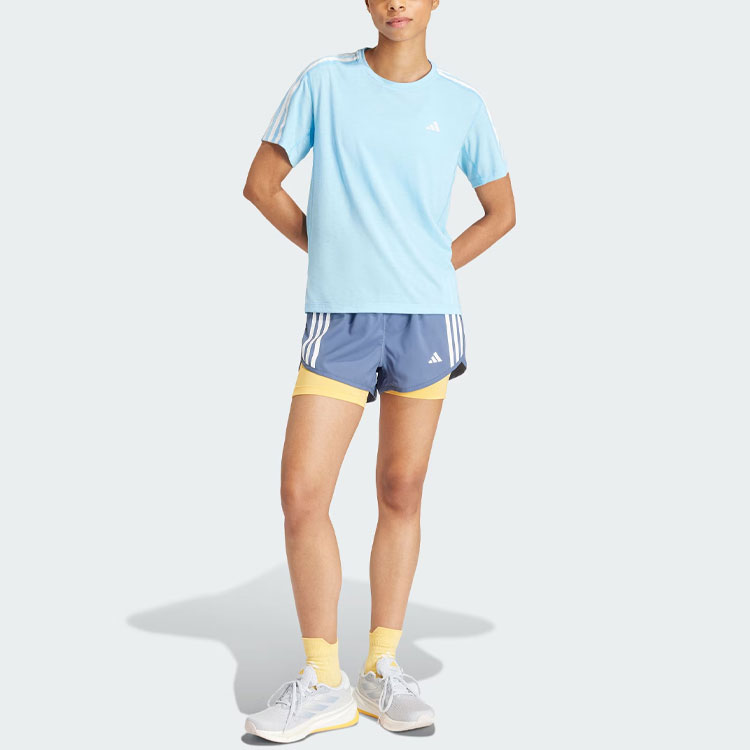 Adidas Free Shipping With AdiClub Own The Run 3-Stripes Tee