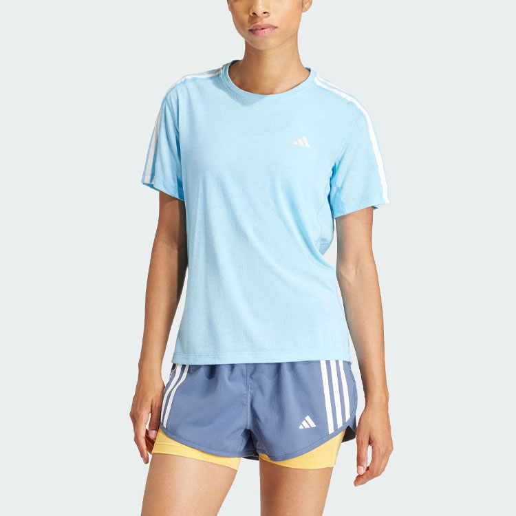 Adidas Free Shipping With AdiClub Own The Run 3-Stripes Tee