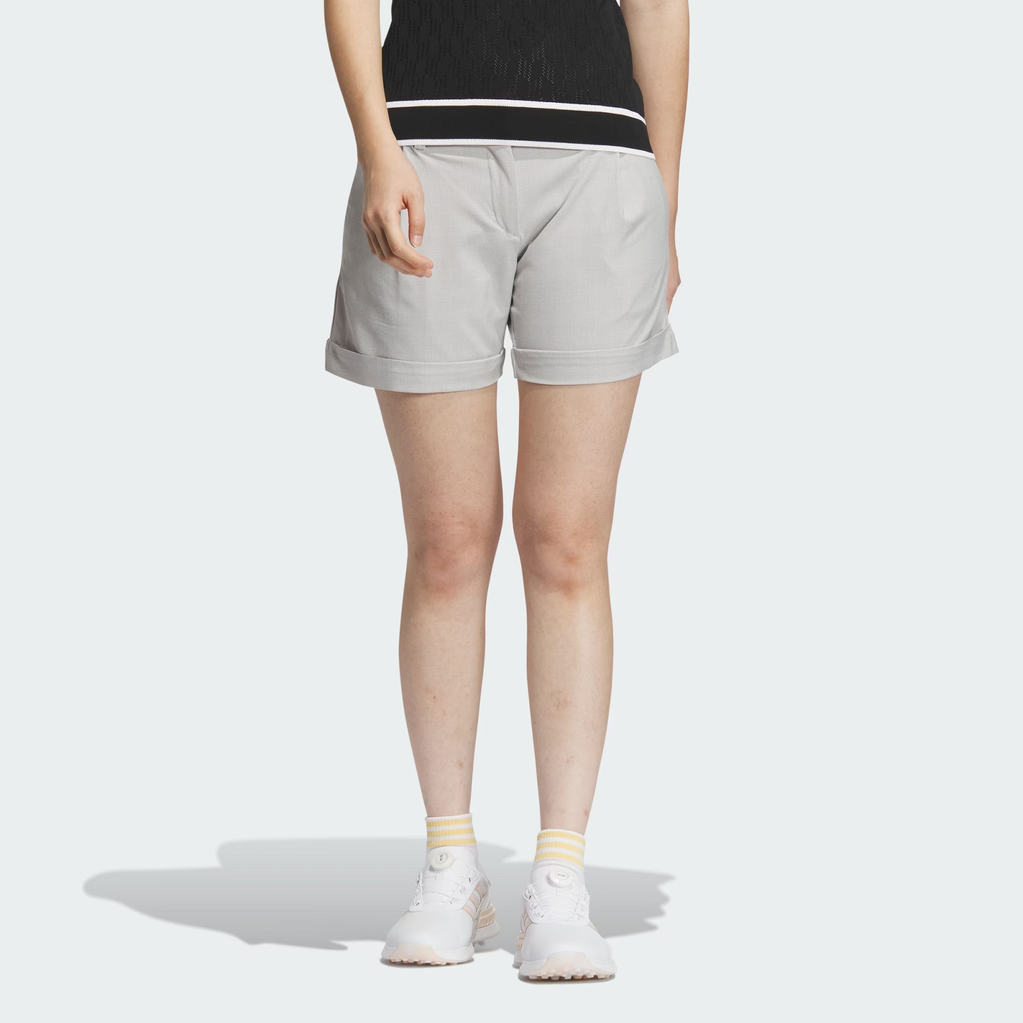 Adidas Checked Pattern 5 Inch Shorts Sports Shorts Women’s Light Gray