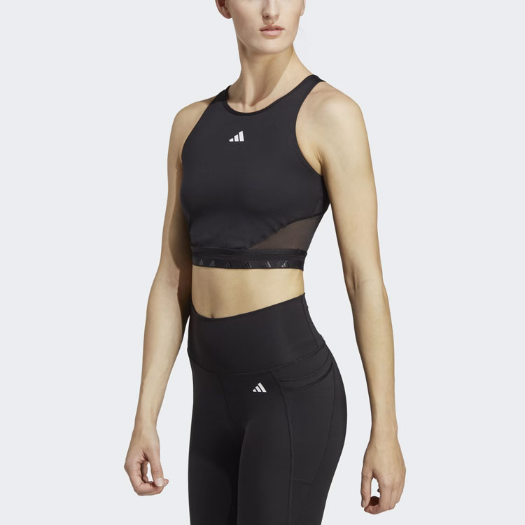 Adidas Aeroready Hyperglam Crop Tank Top Sport Vests Women’s Black
