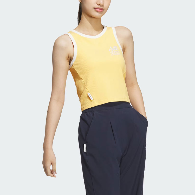 Adidas Logo Tank Top Sport Vests Women’s Apricot Yellow
