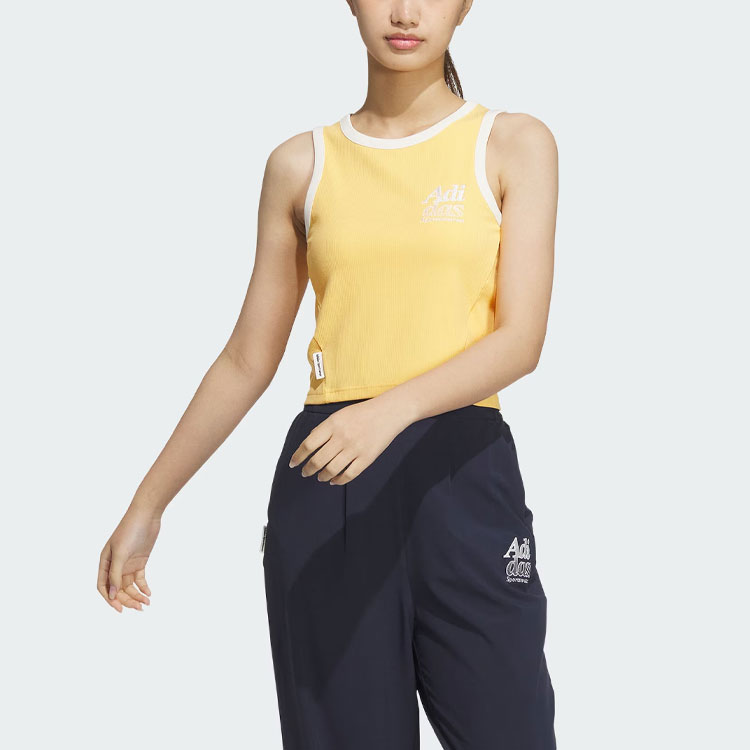 Adidas Logo Tank Top Sport Vests Women’s Apricot Yellow