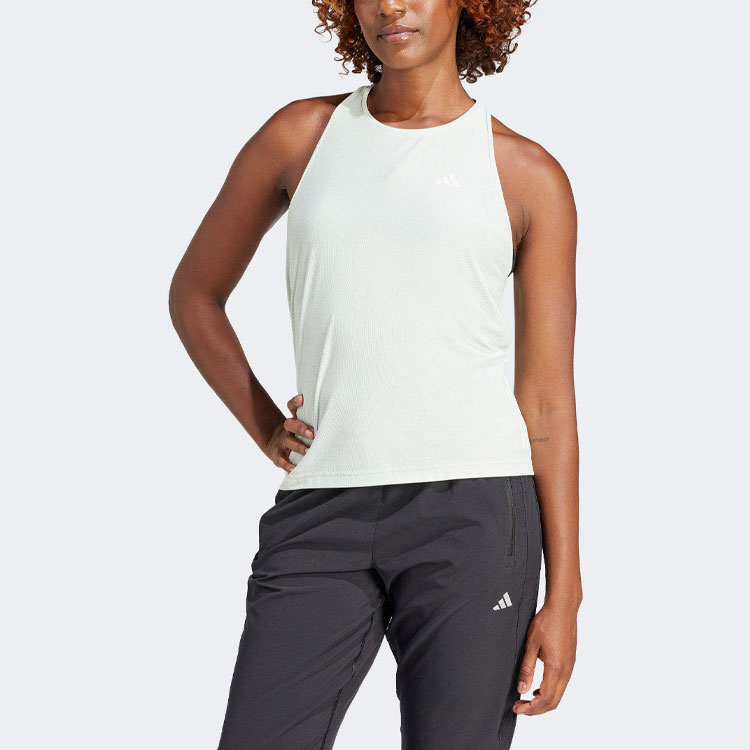 Adidas Running Tank Tops Women’s Green Crew Neck Moderate Straight Fit
