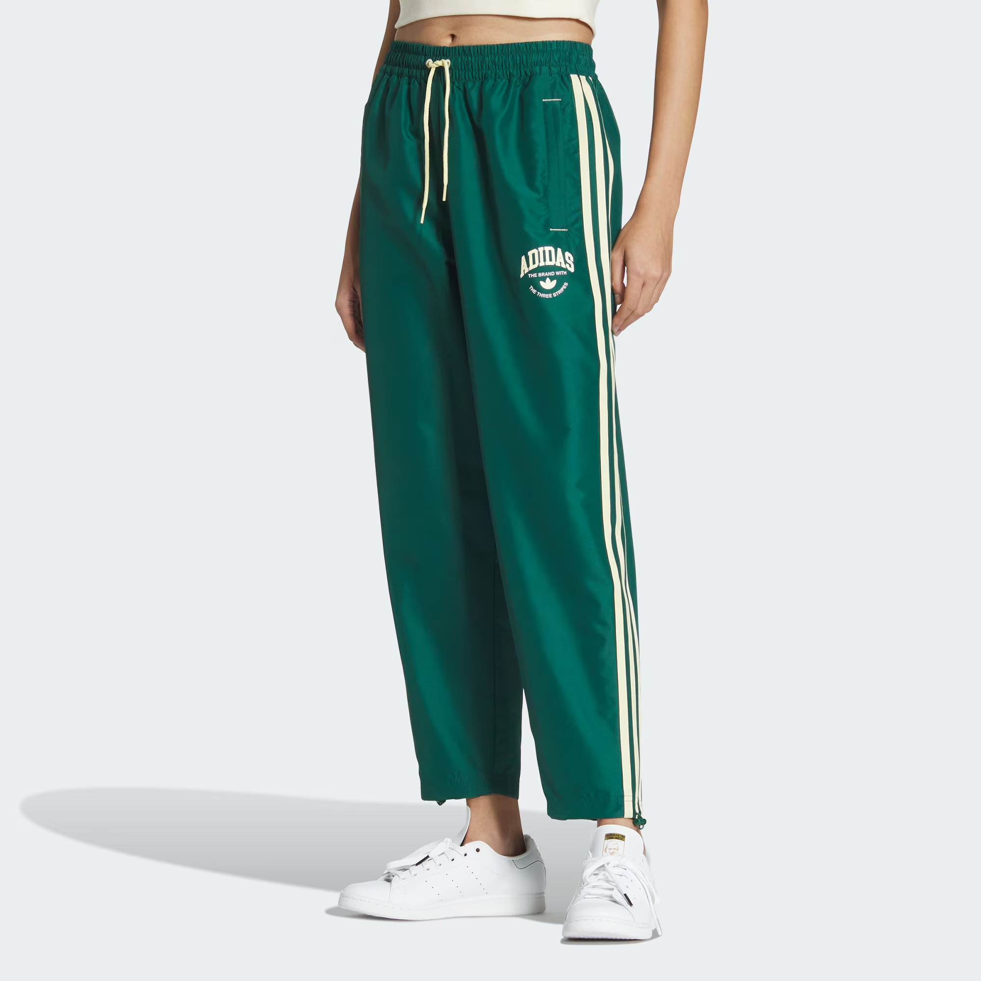 Adidas Originals Logo Twist Track Tracksuit Bottoms Woven Sweatpants Women’s Forest Green