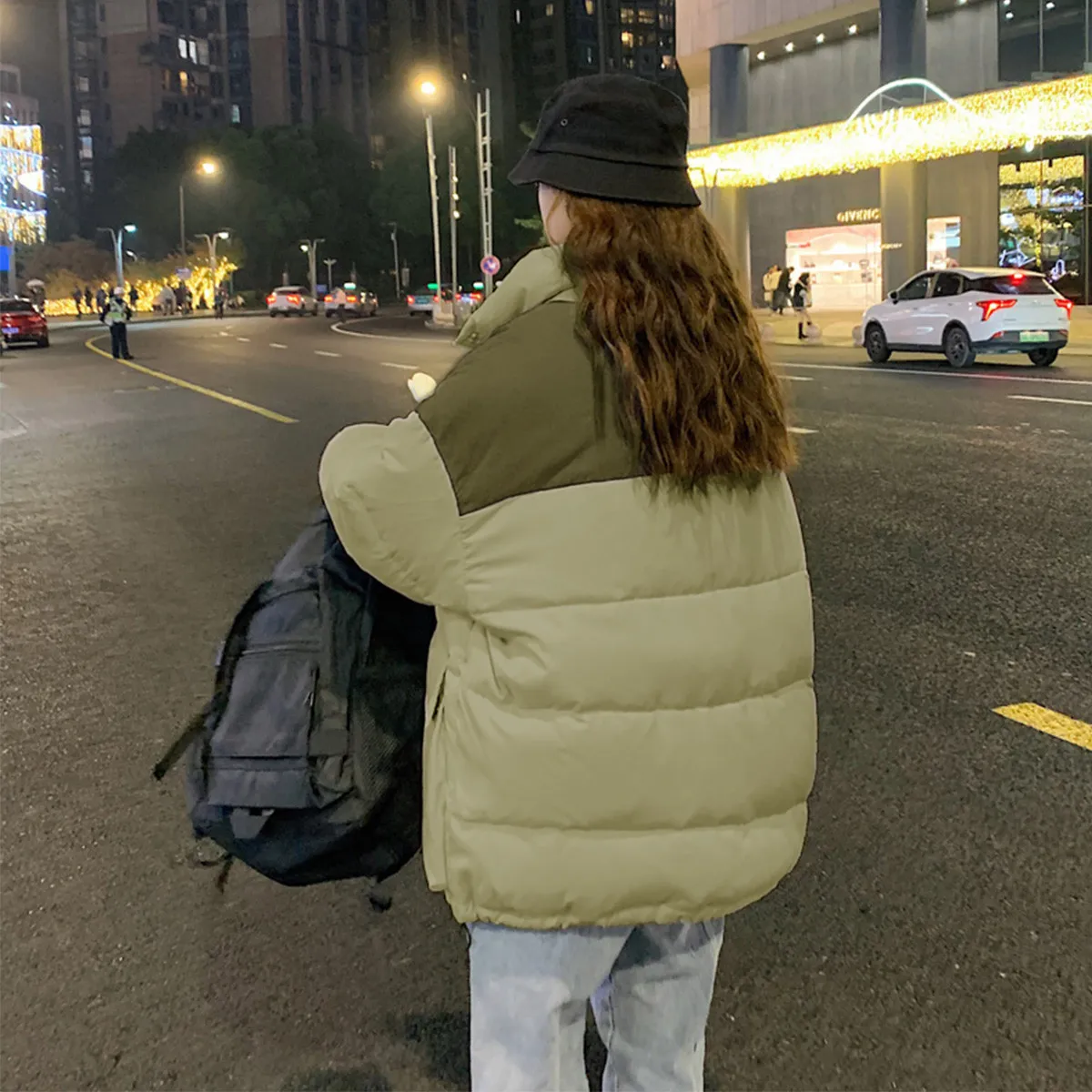 Tonlion Down Jacket Women's Gray Pea Green