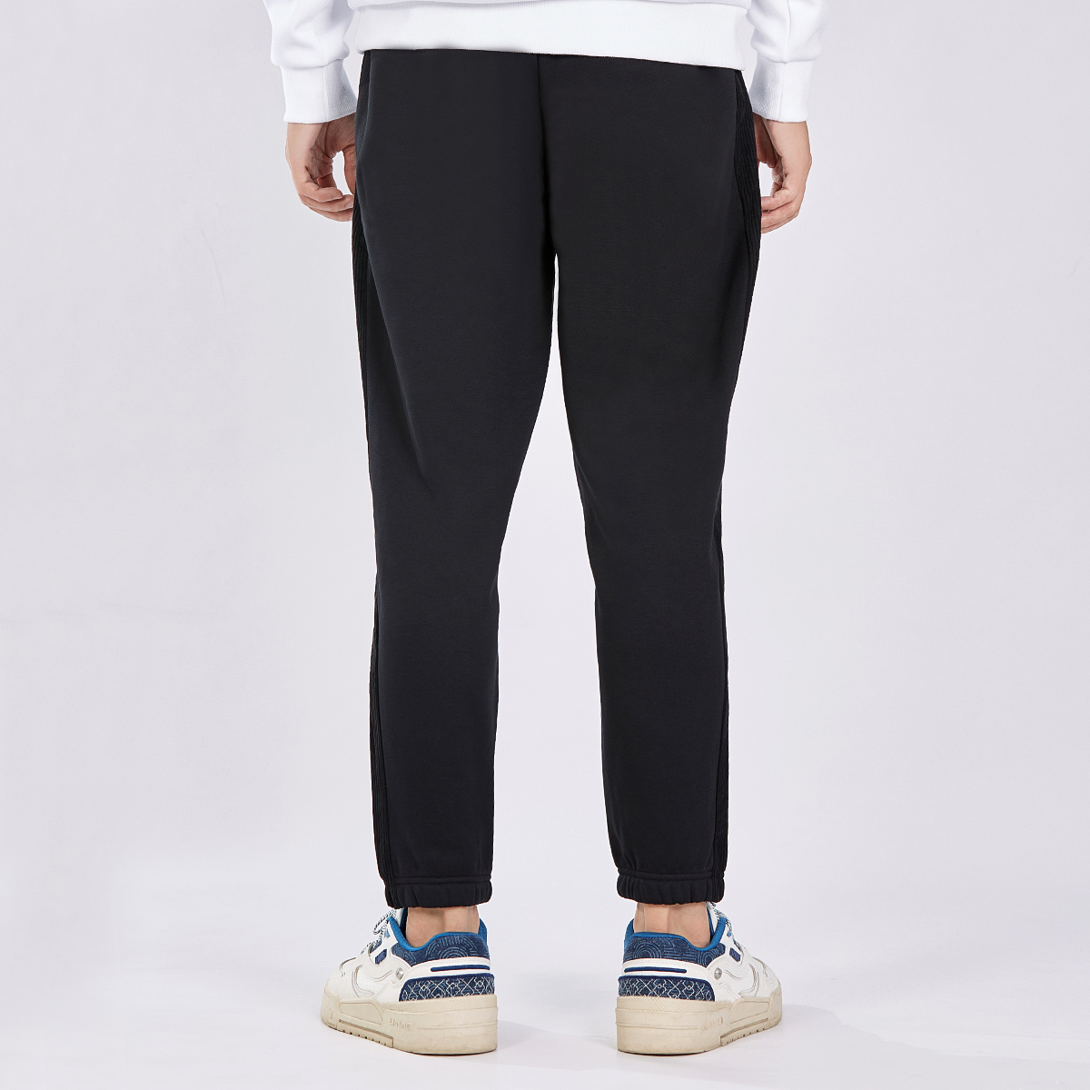 Li Ning Badfive Fleece Lined Thermal Corduroy Pants Knitted Sweatpants Men’s Black