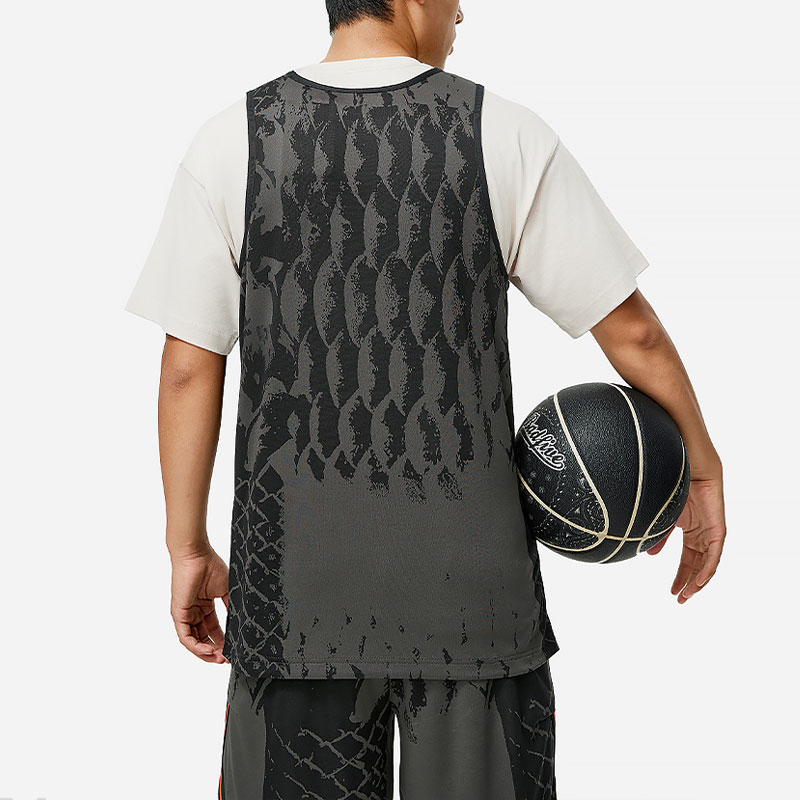 Li Ning Basketball Jersey Men’s Black Jacquard