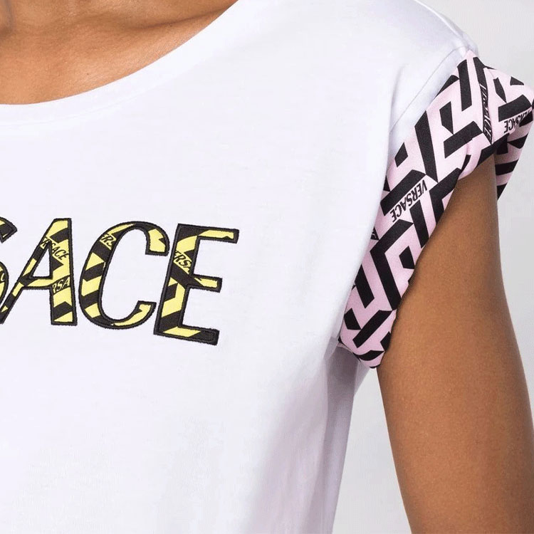 Женская футболка Versace Logo (белая) — фото 5