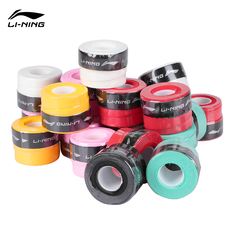 Li Ning Badminton Collection Badminton Grip Tapes Black Pu Thin GP1000 S 10 Pack