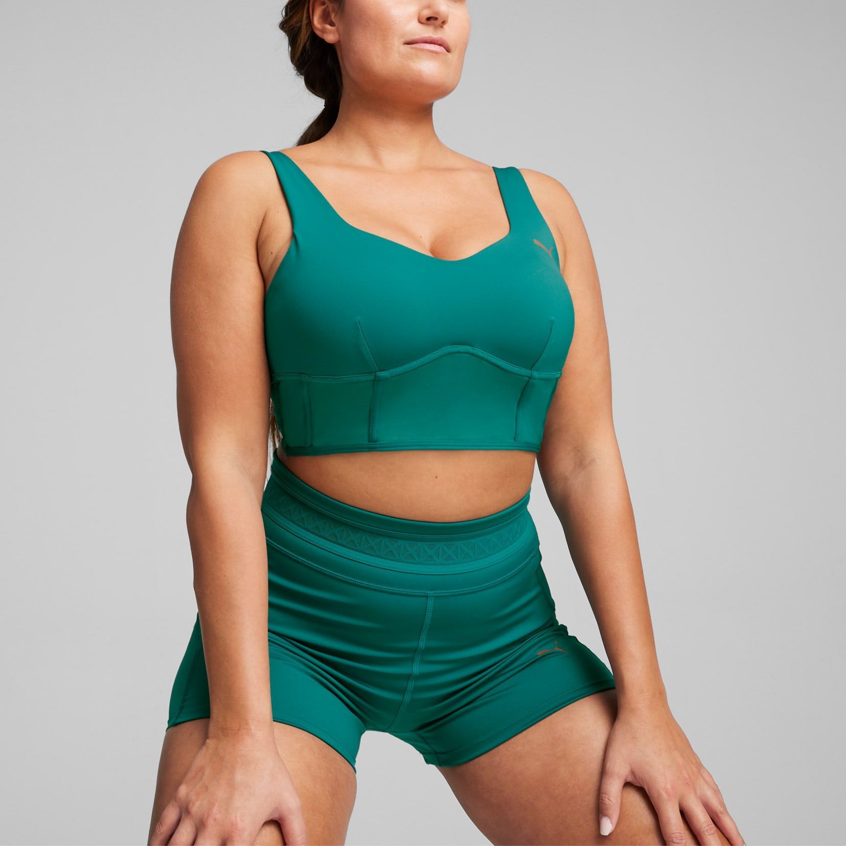 PUMA x PAMELA REIF Collaboration Top Corset Sports Underwear Women’s Green