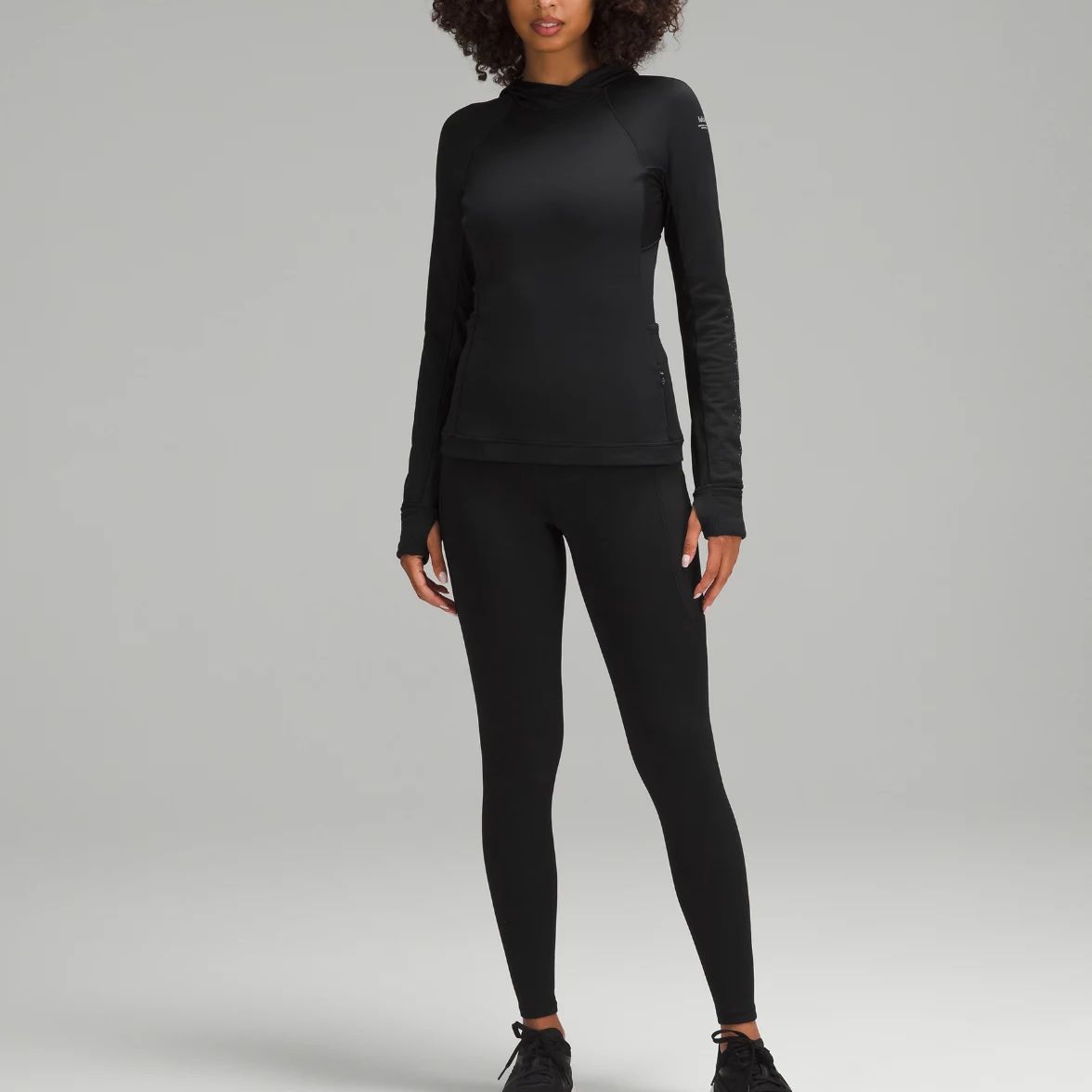 Lululemon Fleece Reflective Running Hoodie Workout Clothing Women’s Black