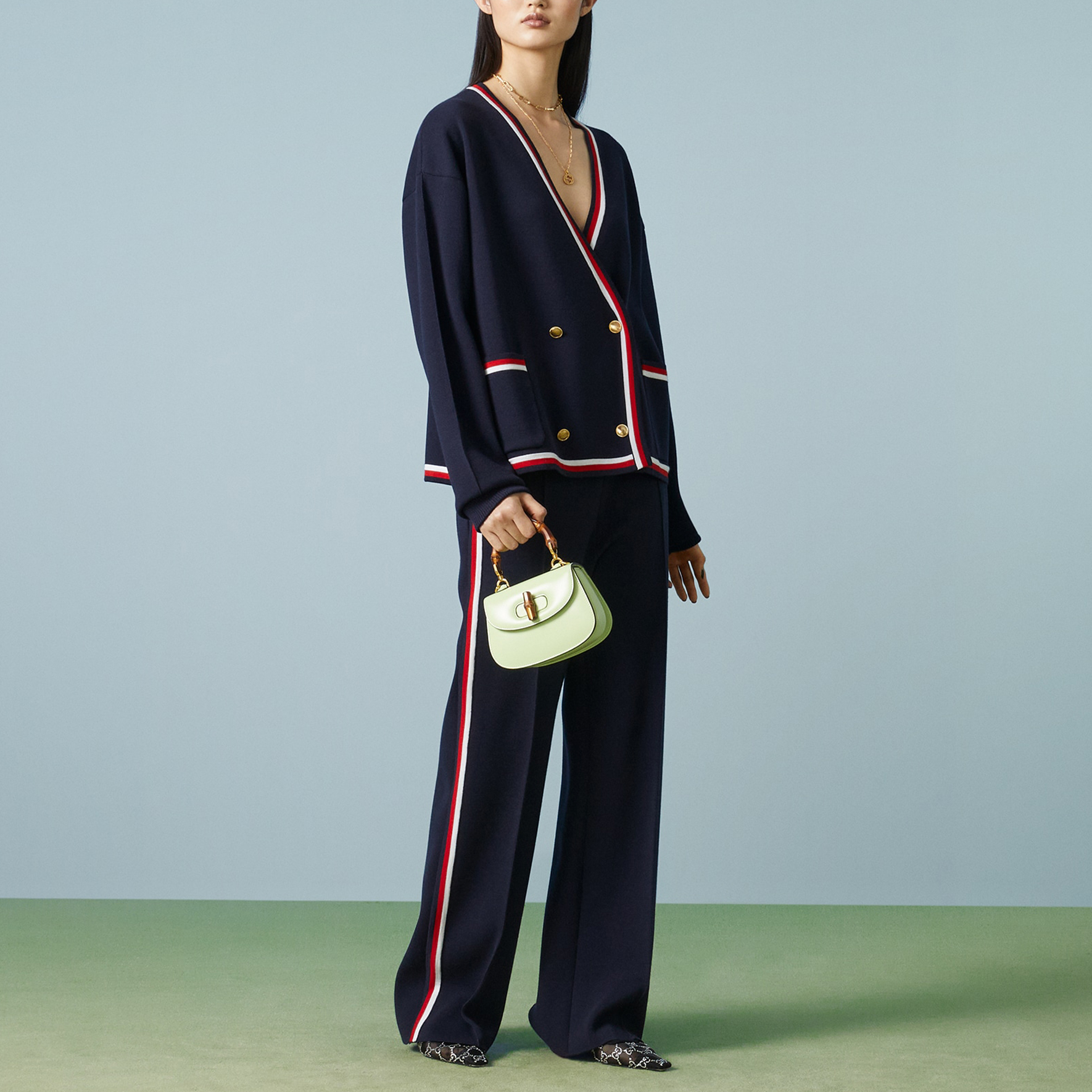 Женские штаны Gucci (темно-синие) — фото 3