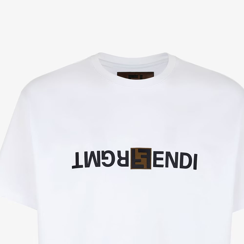 Мужская футболка Fendi (белая) — фото 6
