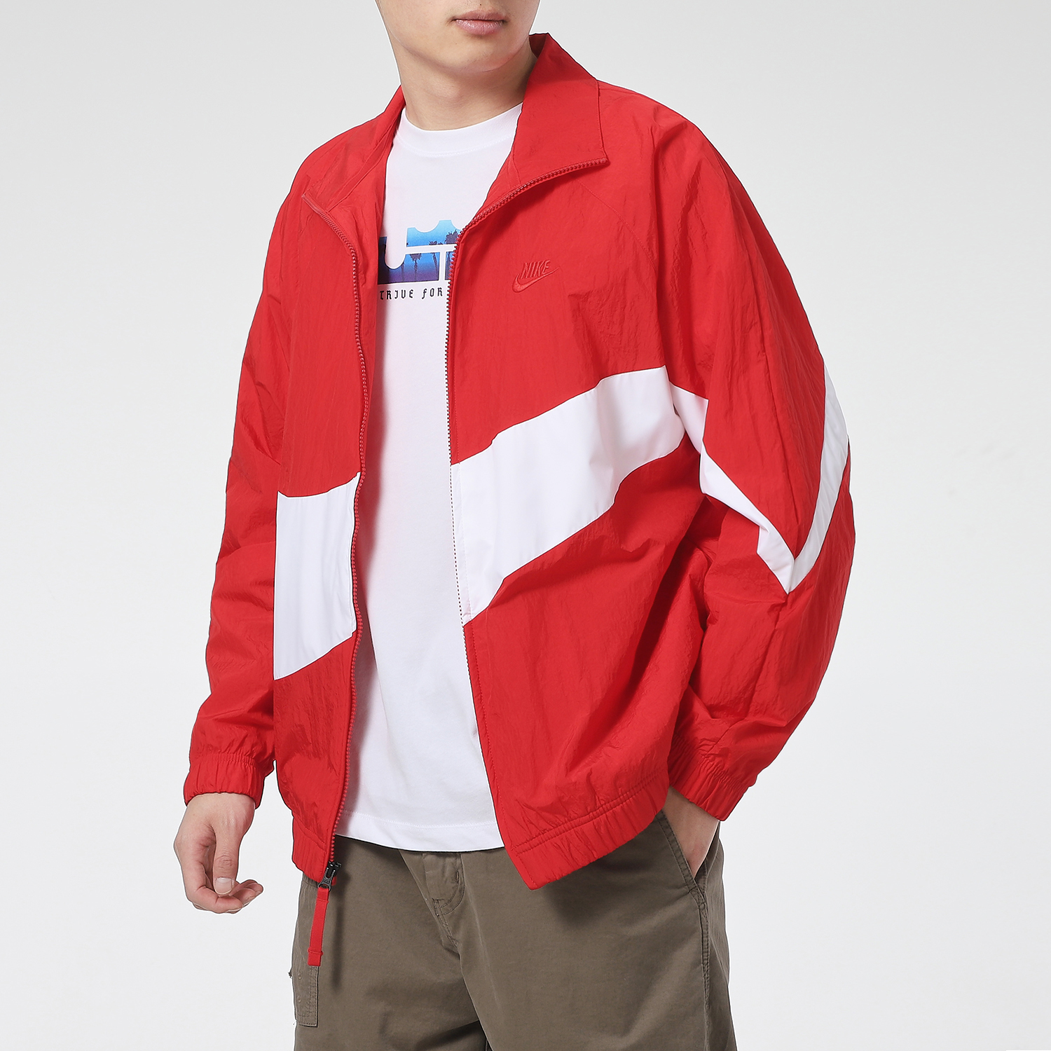 Мужская куртка Nike Big Swoosh Sportswear (красная) — фото 5