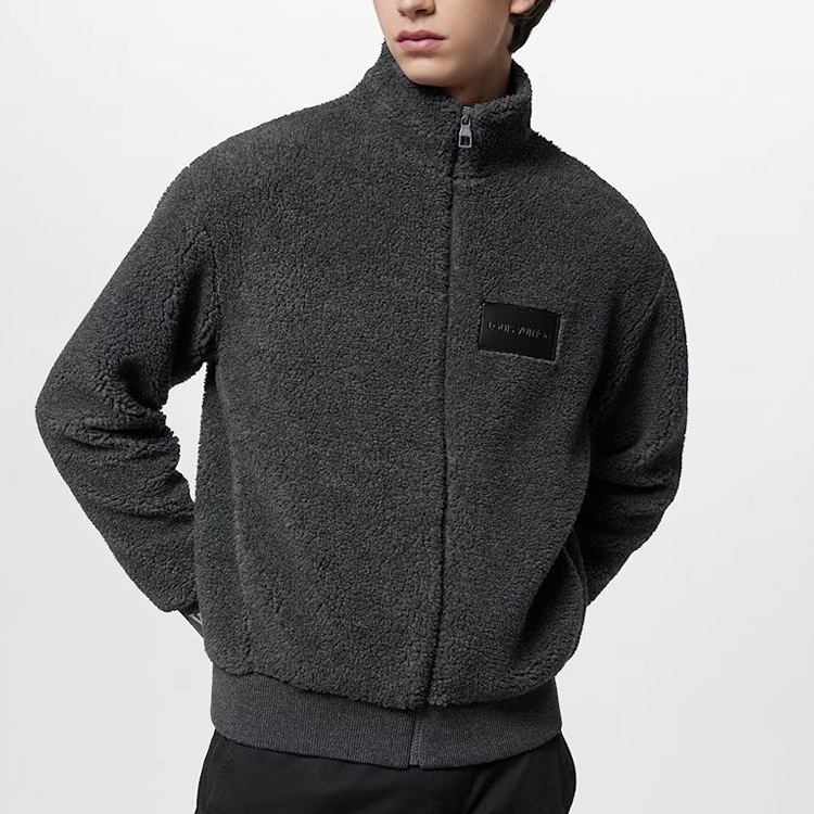 Мужская куртка Louis Vuitton SS24 Jacquard Fleece Jacket (темно-серая) — фото 2