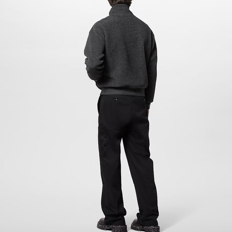 Мужская куртка Louis Vuitton SS24 Jacquard Fleece Jacket (темно-серая) — фото 3