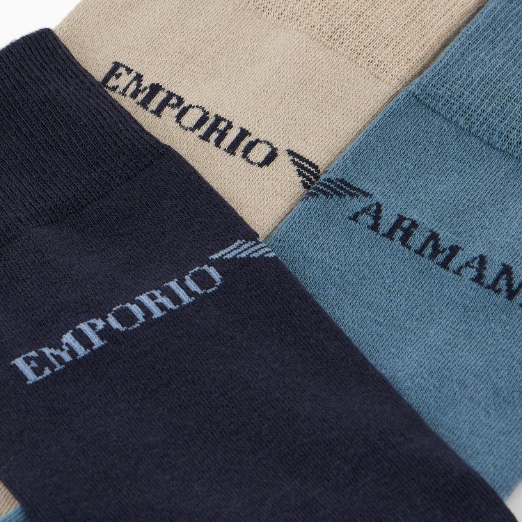 EMPORIO ARMANI SS24 Crew Socks Men’s 3 Pack