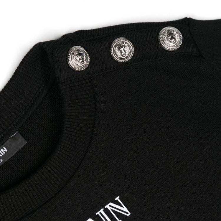 Детский свитшот BALMAIN SS24 Logo (черный) — фото 3