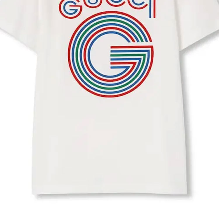 Детская футболка Gucci GUCCIT FW24 Logo (белая) — фото 4