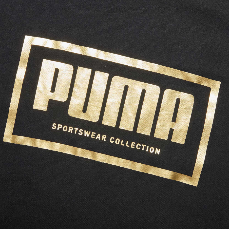 Мужская футболка PUMA Gold Logo (черная) — фото 4