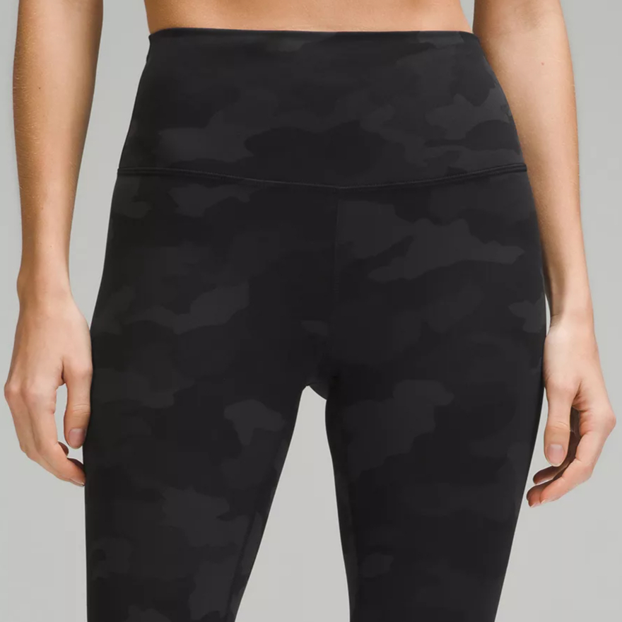 Lululemon Wunder TrainEverlux™ Yoga Pants 25′ Women’s Camouflage Black Gray