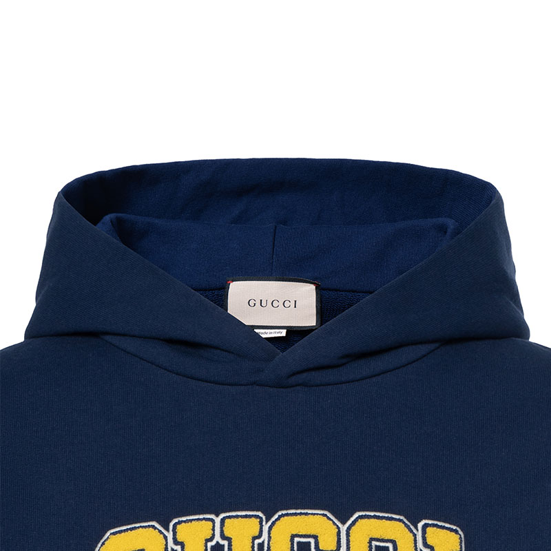 Мужское худи Gucci Logo Print (синее) — фото 8