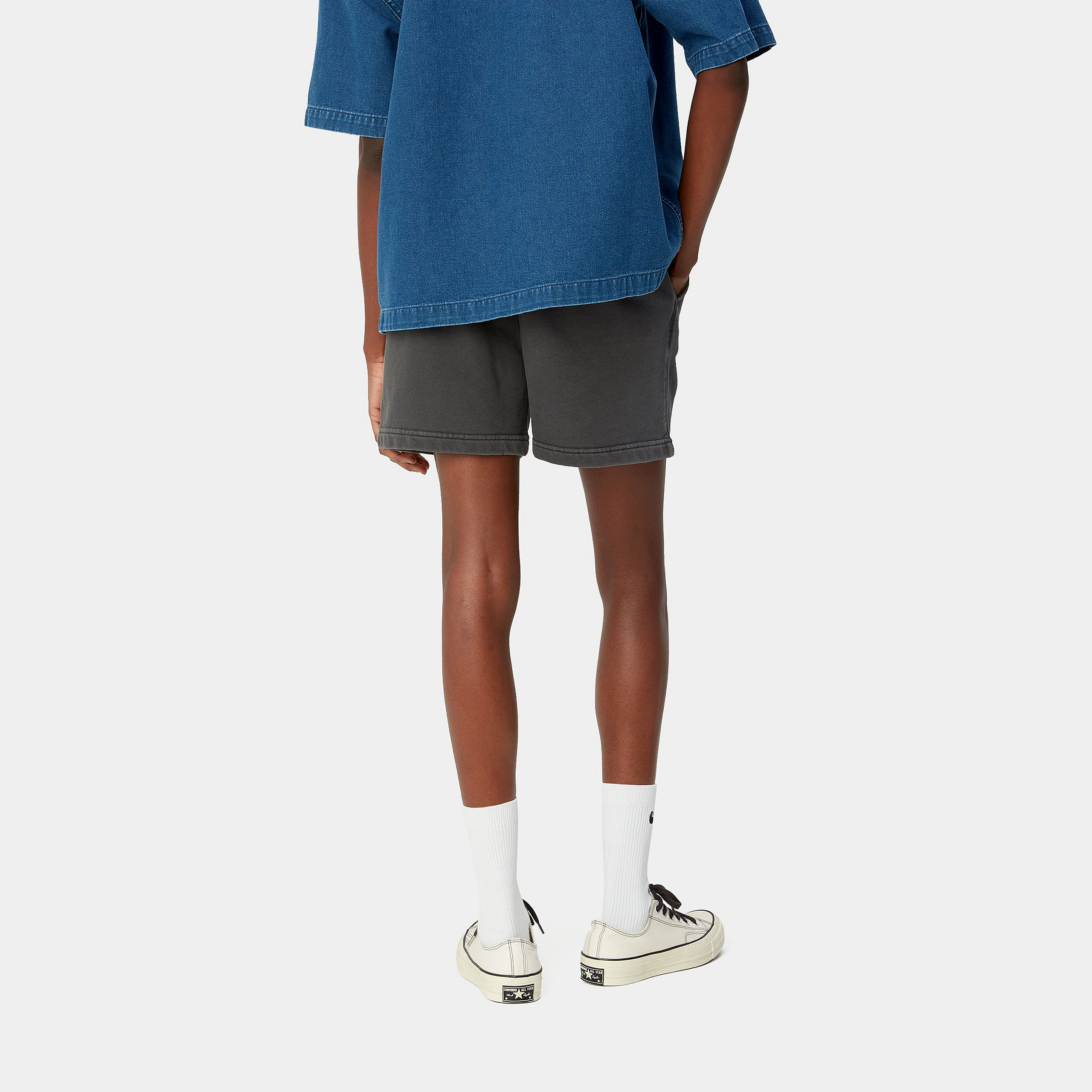 Женские шорты Carhartt WIP SS24 W' Duster Script Sweat Short (темно-серые) — фото 4