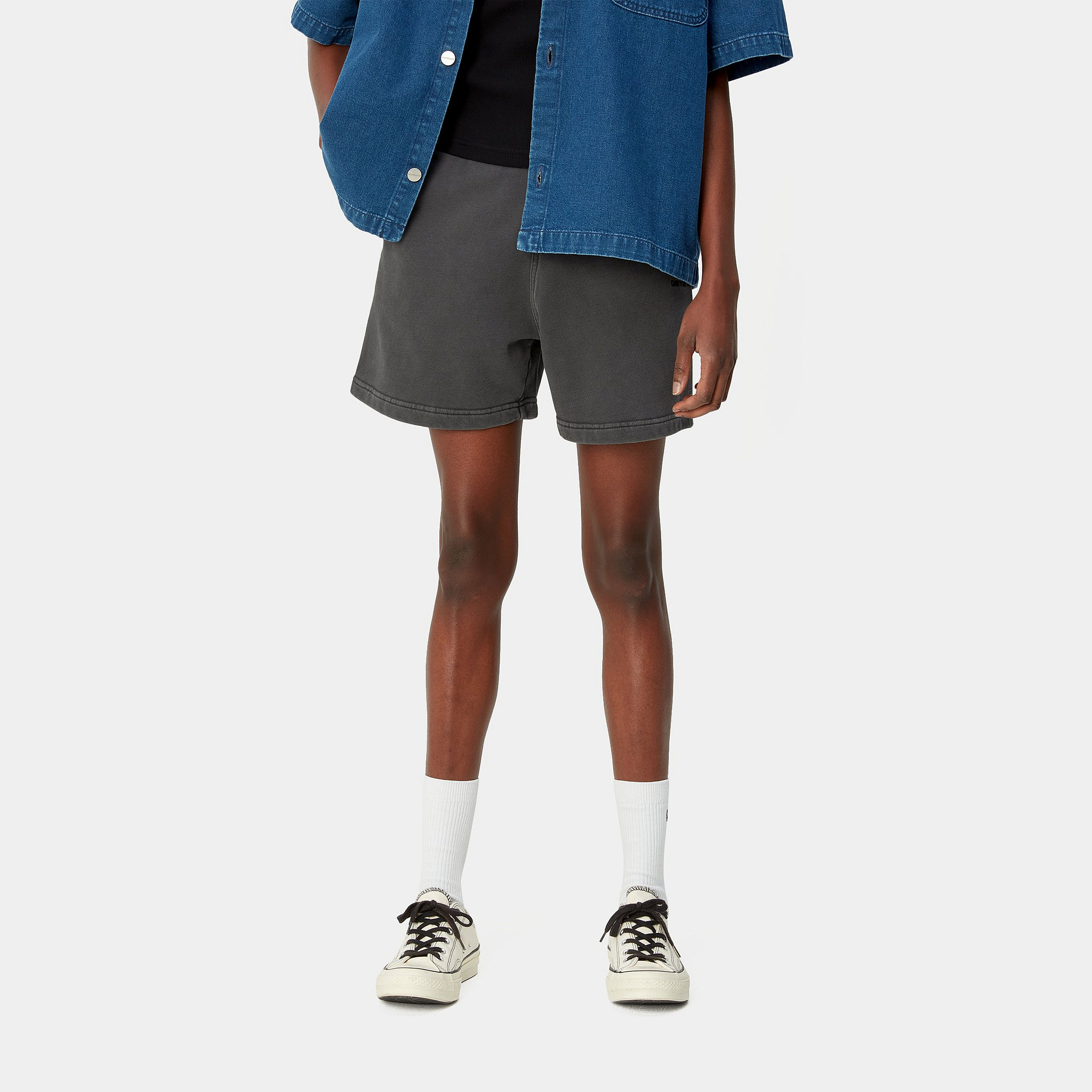 Женские шорты Carhartt WIP SS24 W' Duster Script Sweat Short (темно-серые) — фото 3