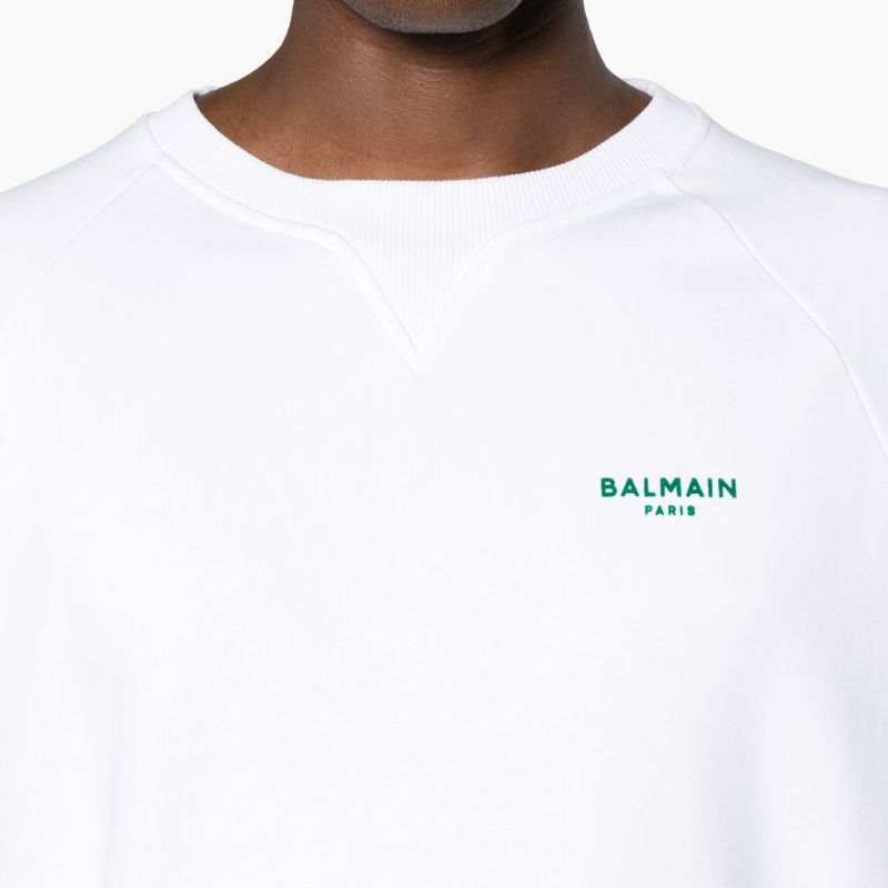 Мужское худи BALMAIN SS24 Logo (белый) — фото 5