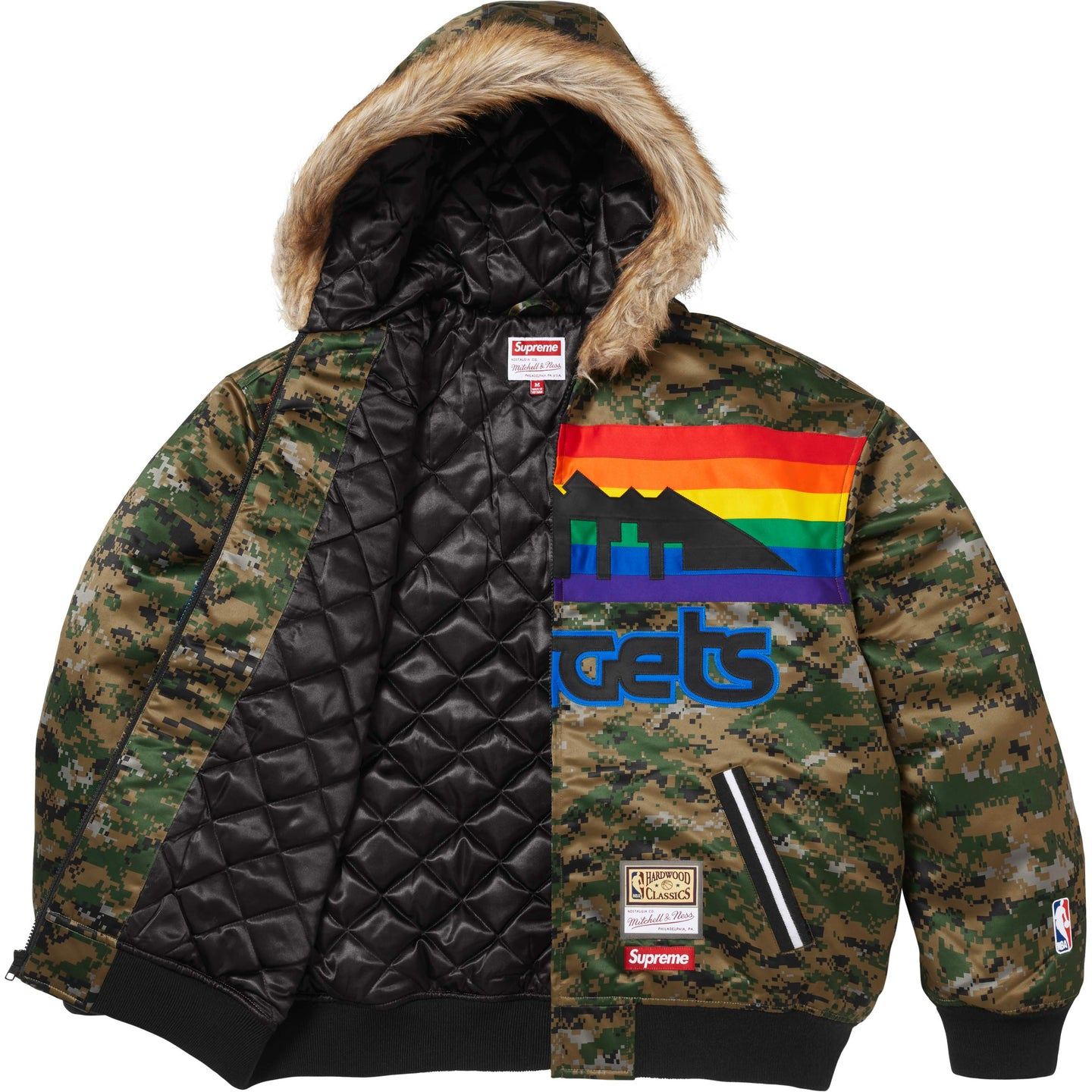 Куртка Supreme × Mitchell & Ness Teams Hooded Satin (цвет как на фото) — фото 6
