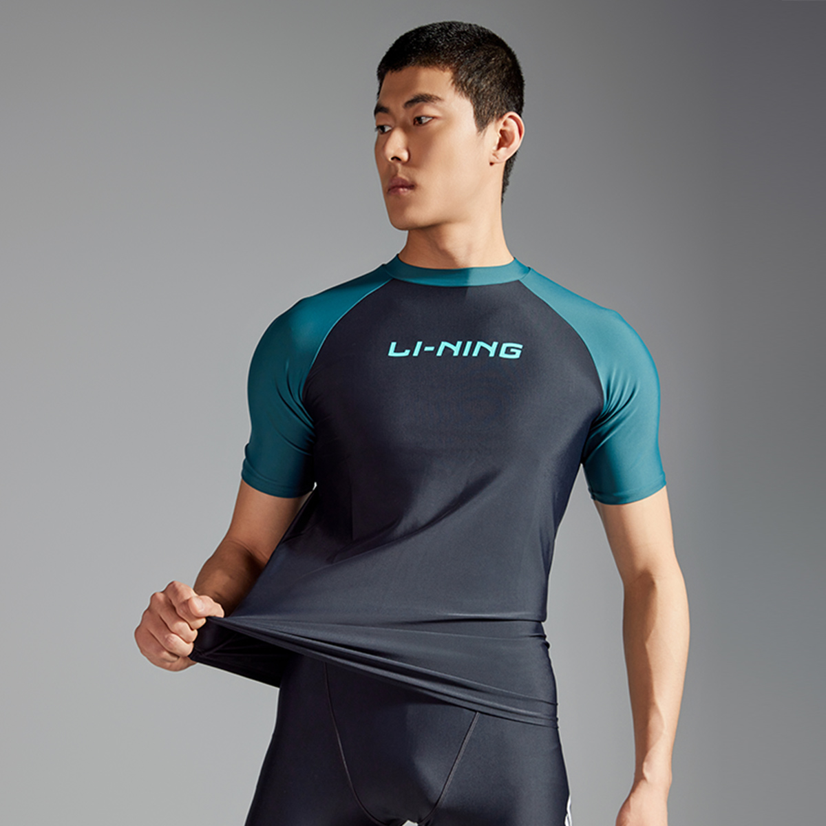 Li Ning Men’s Swimwear Men’s Nouveau Green Black