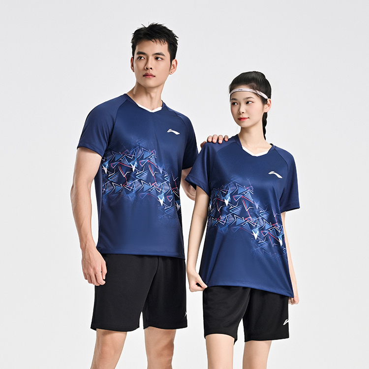 Li Ning Badminton Collection Badminton Jersey Set Unisex Dark Ship Blue