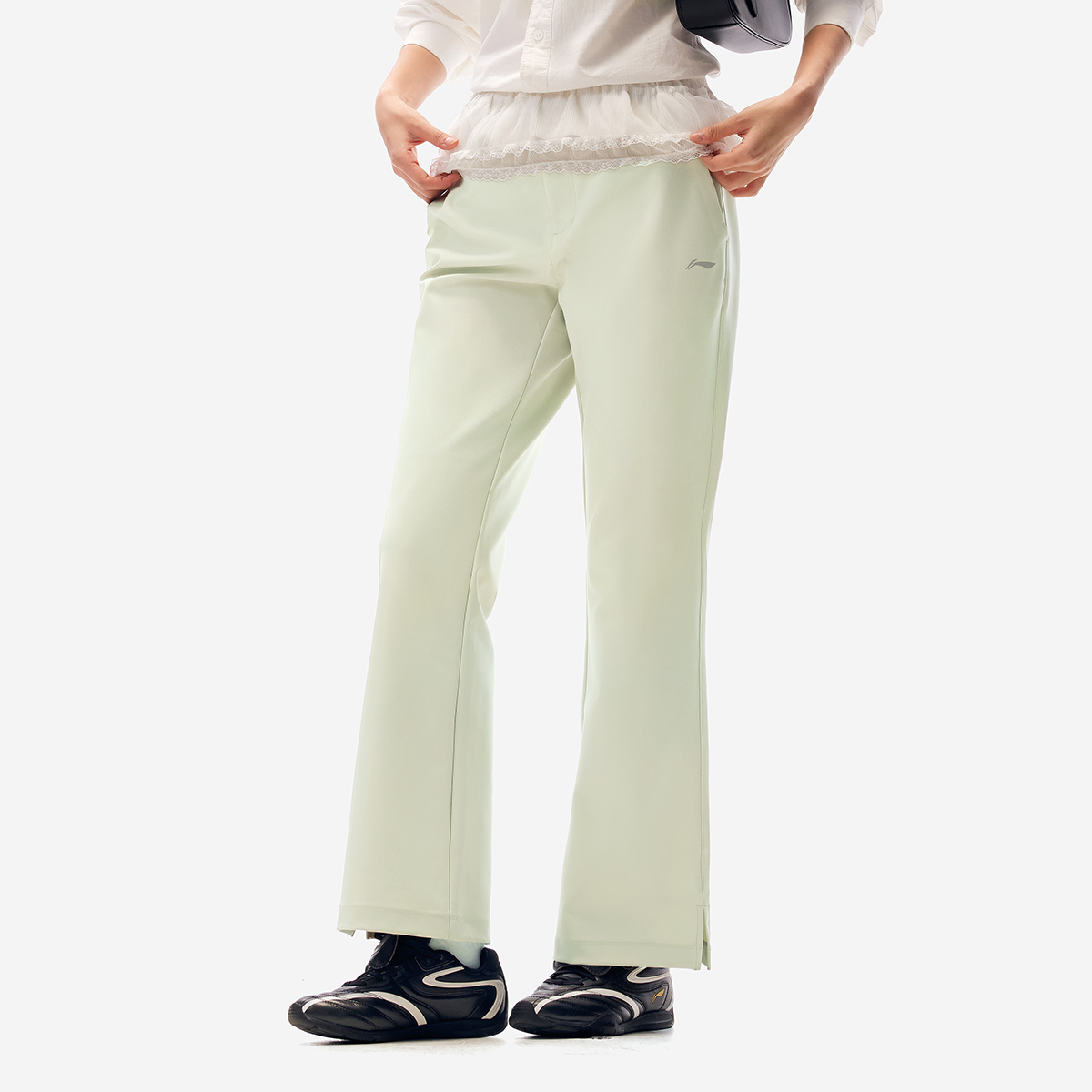 Li Ning Fitness Series Sports Pants Women’s Gravel White Gray