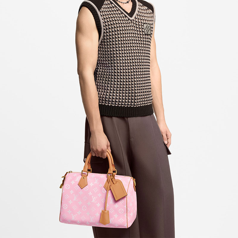 Сумка Louis Vuitton LOUIS VUITTON Speedy P9 Bandoulière 30 Logo (розовый) — фото 8