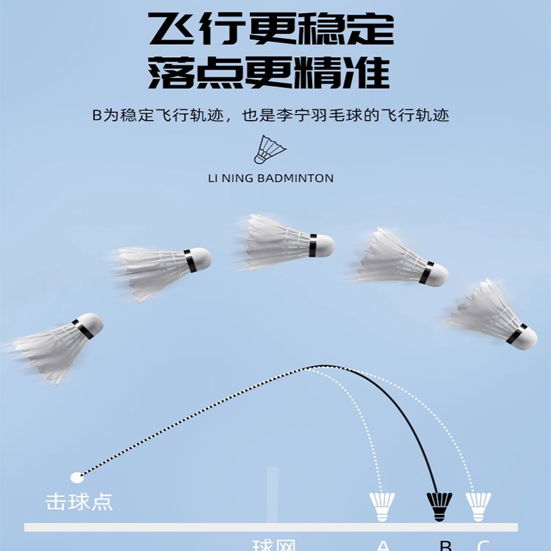 Li Ning Goose Feather Shuttlecock 12 Pack Goose Feather Humped Goose Feather Shuttlecocks
