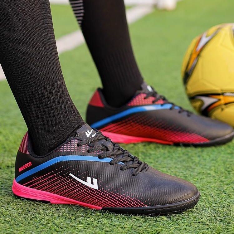 Warrior Slip Resistant Slip Resistant Soccer Shoes Unisex Black Red