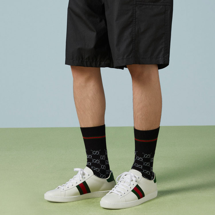 GUCCI FW23 Crew Socks Unisex 1 Pack Black Gray