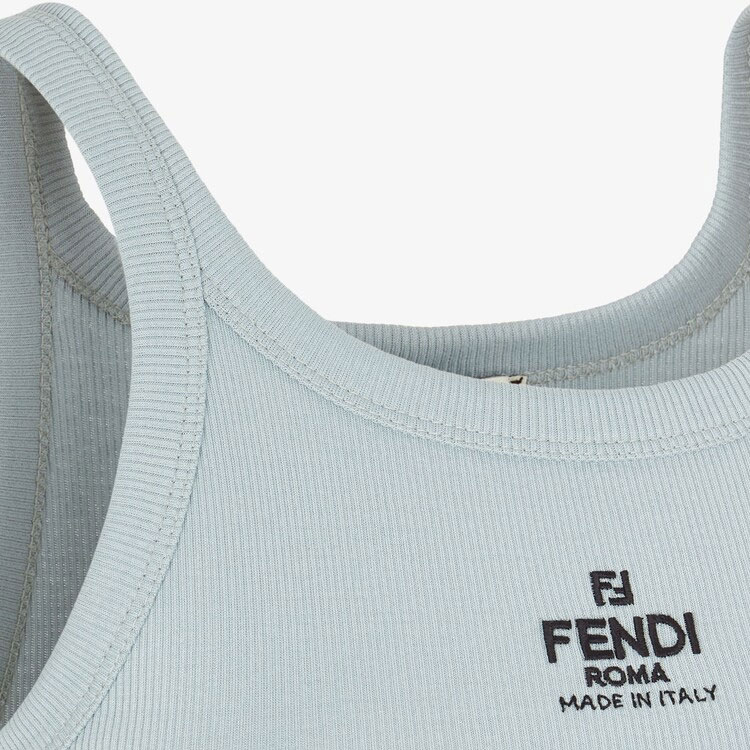 Женская футболка Fendi (светло-синяя) — фото 3