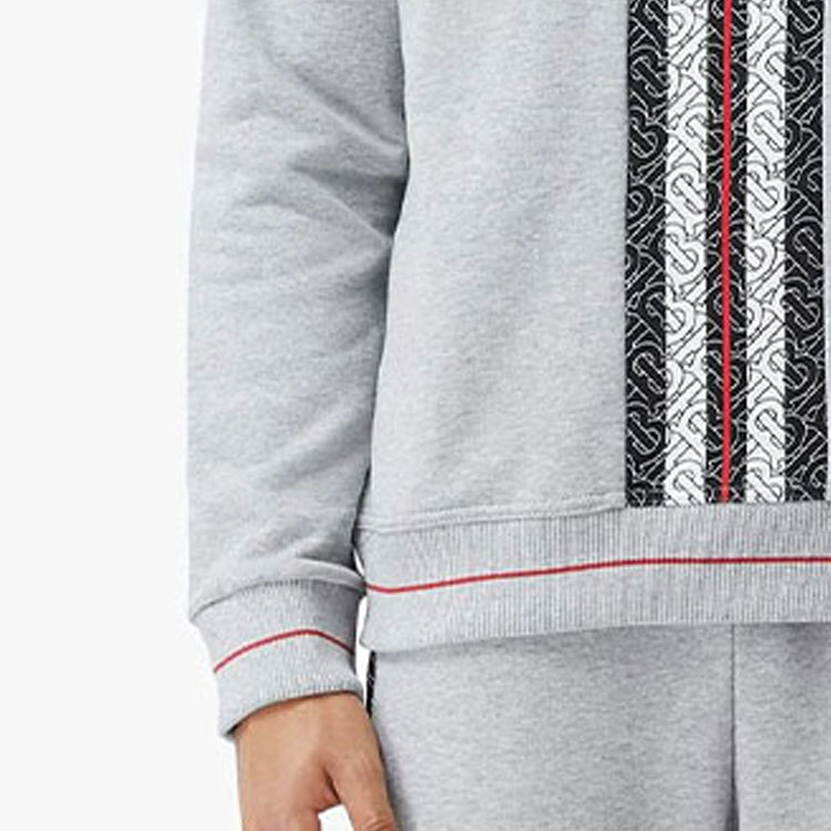 Мужское худи Burberry Stripe Hoodie (серое) — фото 6