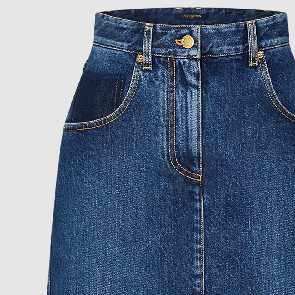 Женская юбка Louis Vuitton Denim Skirt (синяя) — фото 2