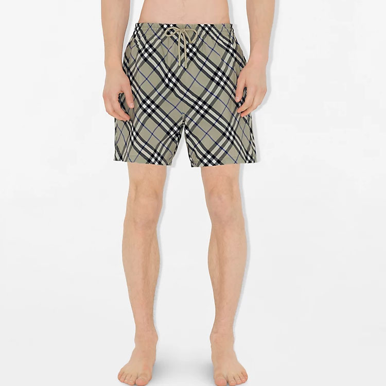 Burberry Checked Drawstring waist Swim Shorts
