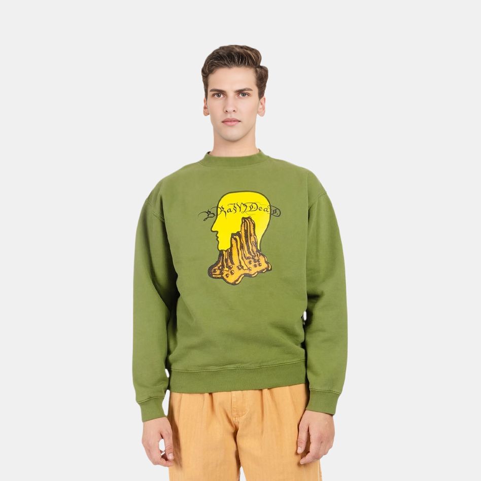 Мужской свитшот Brain Dead FW21 (зеленый) — фото 3