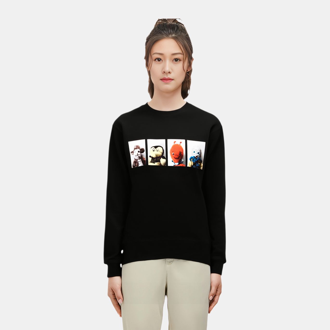 Худи Supreme FW18 Mike Kelley AhhYouth! Crewneck Sweatshirt Black (черный) — фото 3