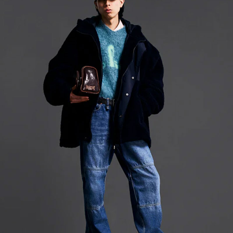 Мужская куртка Martine Rose Hooded Jacket (синяя) — фото 3