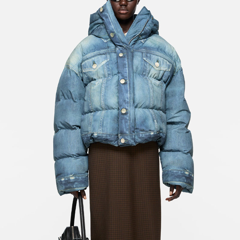 Женская куртка-пуховик Acne Studios FW25 (серая) — фото 5