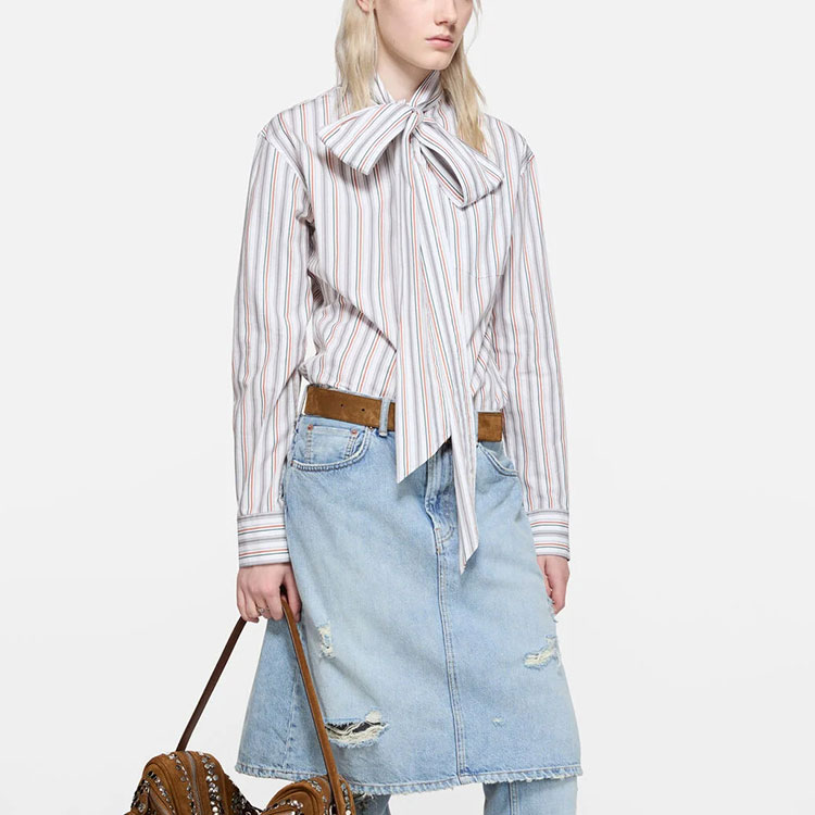 Женская рубашка Acne Studios SS26 (в полоску) — фото 4
