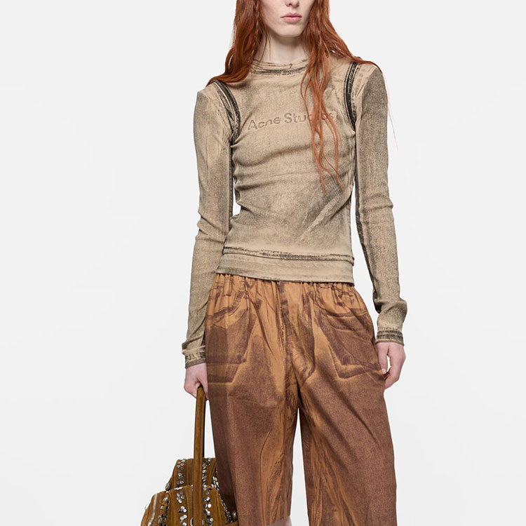 Женская футболка Acne Studios SS26 (серый) — фото 3