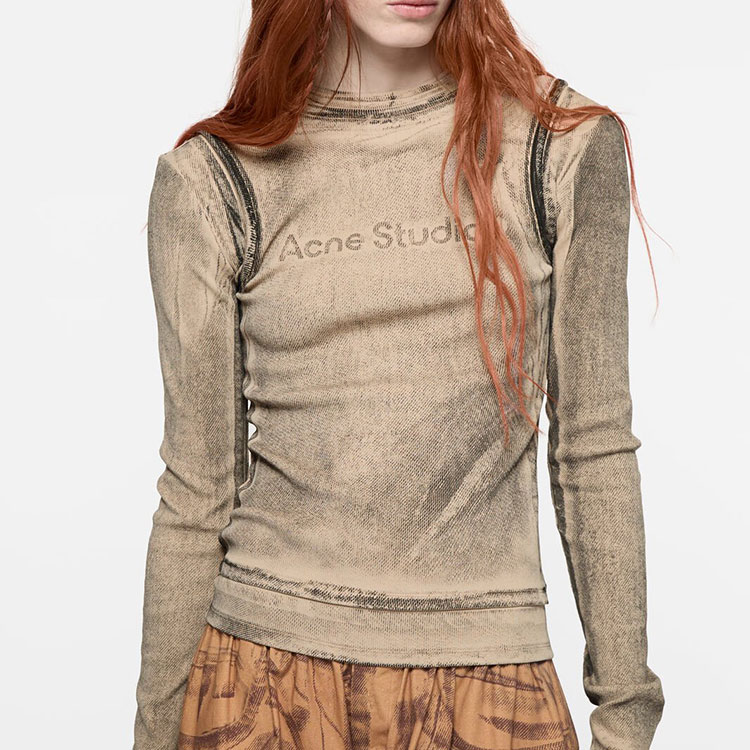 Женская футболка Acne Studios SS26 (серый) — фото 5