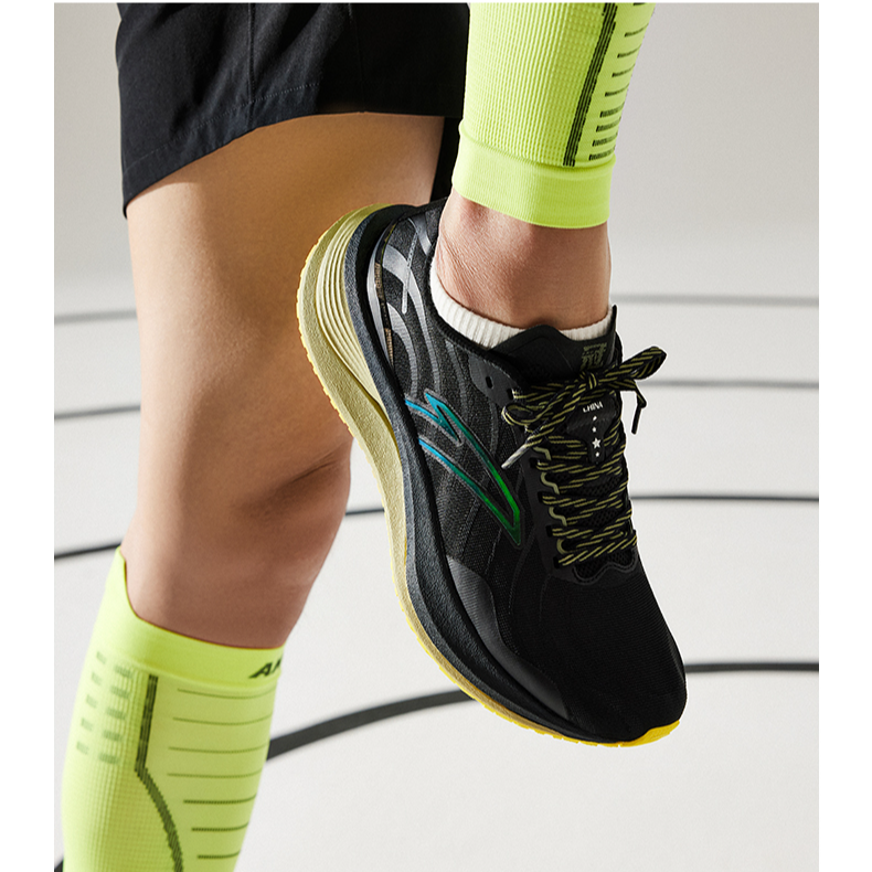 Anta Champion 3PRO Comfortable Abrasion Resistant Low top Running Shoes Men’s Black Green